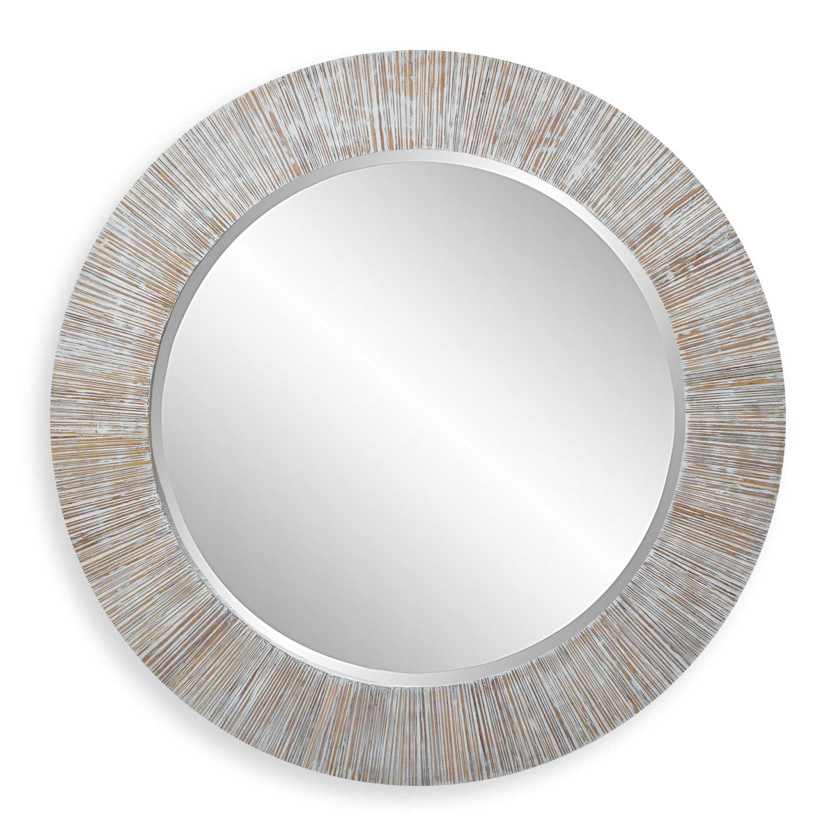 Repose Whitewash Round Mirror - Ornate Home