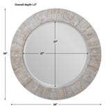 Repose Whitewash Round Mirror - Ornate Home