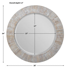 Repose Whitewash Round Mirror - Ornate Home
