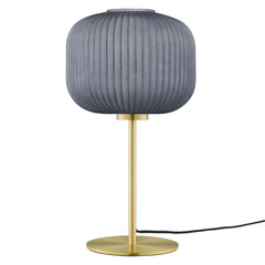 Reprise Black/Satin Brass Glass Sphere Glass and Metal Table Lamp - Ornate Home