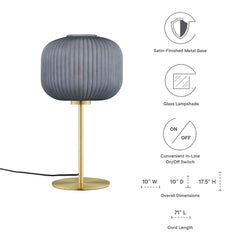 Reprise Black/Satin Brass Glass Sphere Glass and Metal Table Lamp - Ornate Home