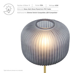 Reprise Black/Satin Brass Glass Sphere Glass and Metal Table Lamp - Ornate Home