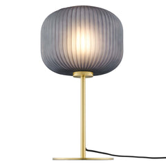 Reprise Black/Satin Brass Glass Sphere Glass and Metal Table Lamp - Ornate Home