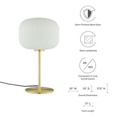 Reprise White/Satin Brass Glass Sphere Glass and Metal Table Lamp - Ornate Home