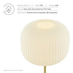 Reprise White/Satin Brass Glass Sphere Glass and Metal Table Lamp - Ornate Home