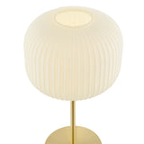 Reprise White/Satin Brass Glass Sphere Glass and Metal Table Lamp - Ornate Home