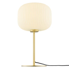 Reprise White/Satin Brass Glass Sphere Glass and Metal Table Lamp - Ornate Home