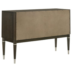 Reseda Ash Brown 4-door Dining Sideboard Server with Shelves - Ornate Home