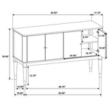 Reseda Ash Brown 4-door Dining Sideboard Server with Shelves - Ornate Home