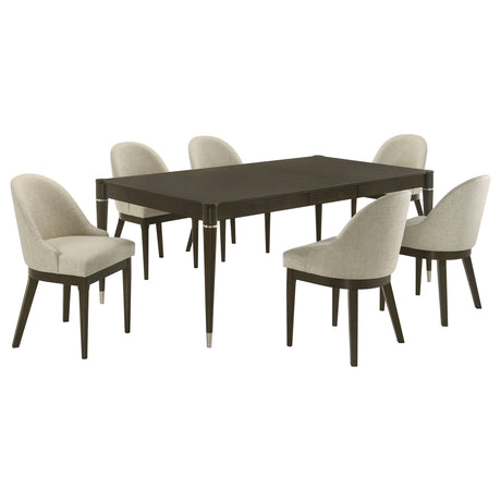 Reseda Ash Brown 7-piece Rectangular Dining Set - Ornate Home