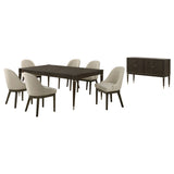 Reseda Ash Brown 8-piece Dining Set With Sideboard - Ornate Home