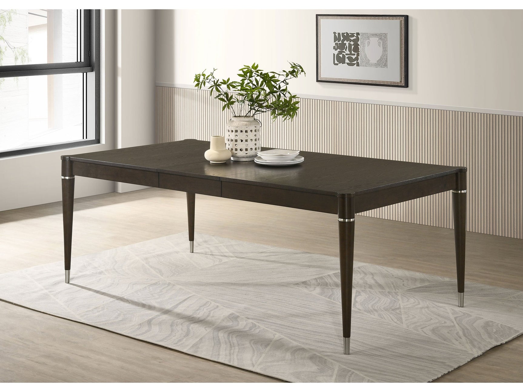 Reseda Ash Brown 81-inch Extension Leaf Dining Table - Ornate Home