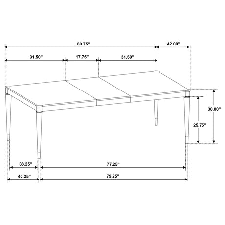 Reseda Ash Brown 81-inch Extension Leaf Dining Table - Ornate Home