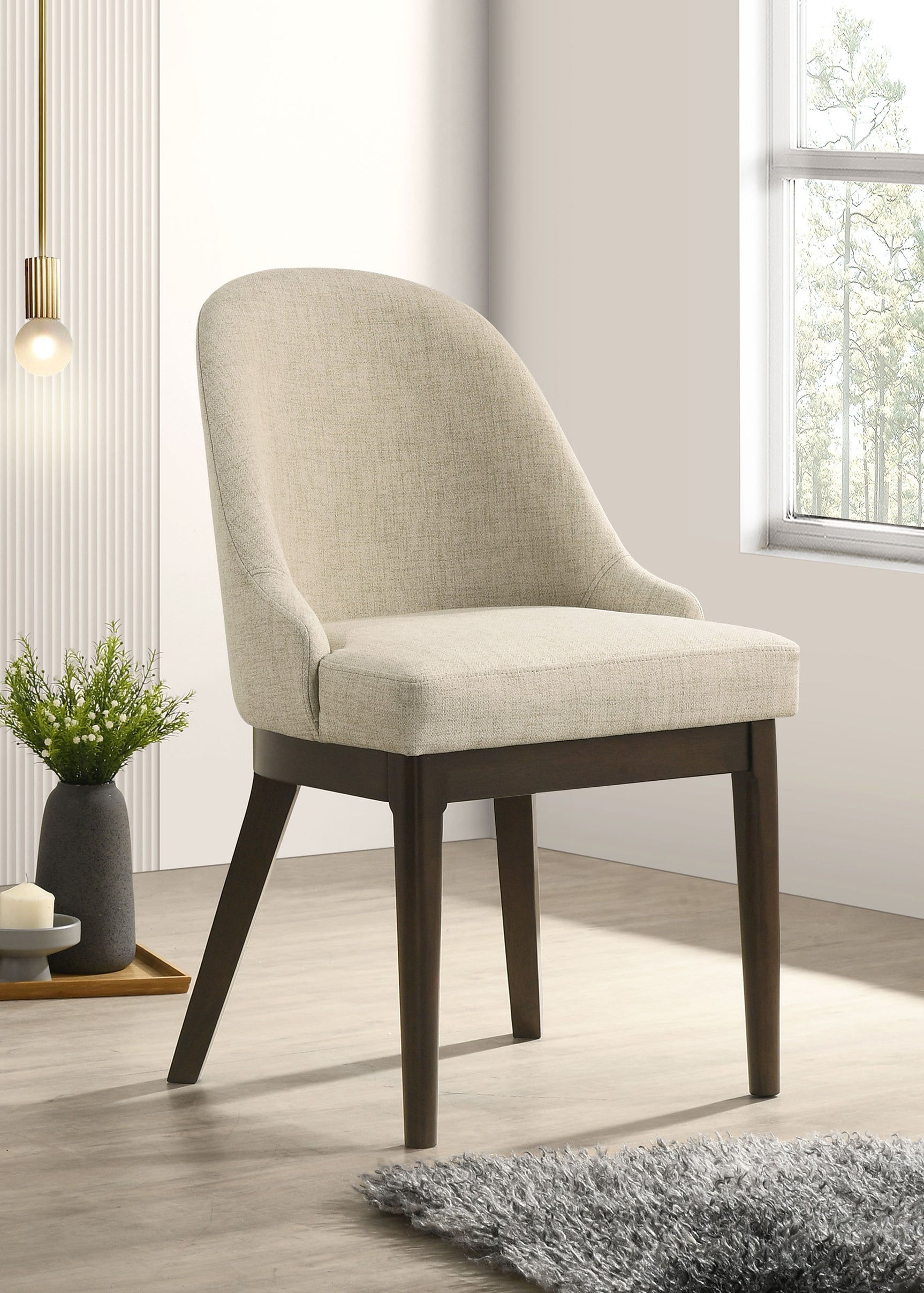 Reseda Beige Upholstered Dining Side Chair (Set of 2) - Ornate Home