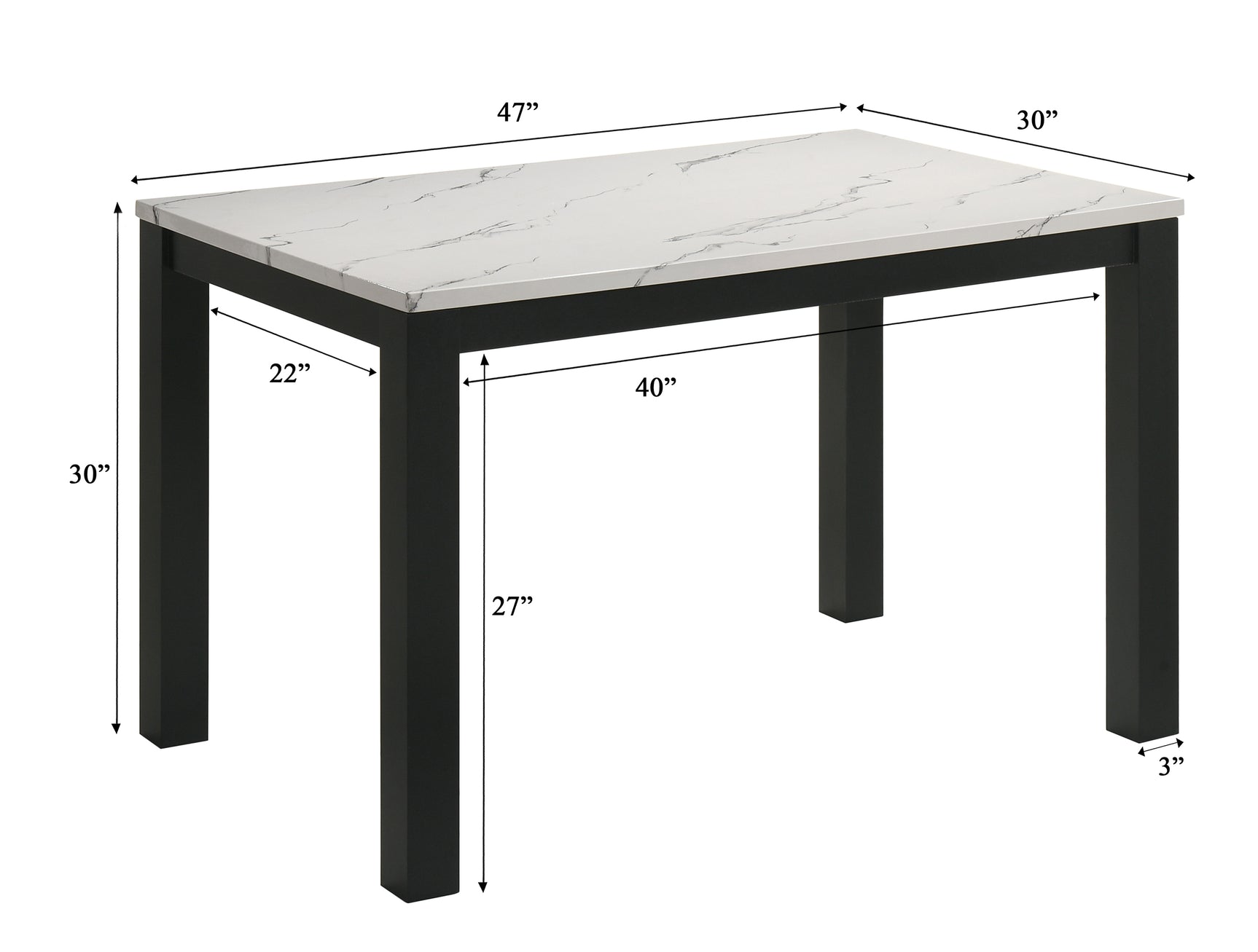 Resia Black/White Dining Set - Ornate Home