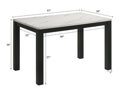 Resia Black/White Dining Set - Ornate Home