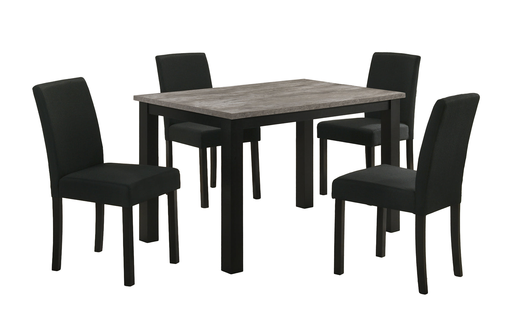 Resia Concrete/Black Dining Set - Ornate Home