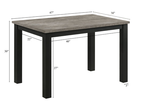 Resia Concrete/Black Dining Table - Ornate Home