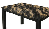 Resia Gold/Black Faux Marble Rectangular Dining Table - Ornate Home