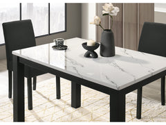 Resia White/Black Dining Table - Ornate Home