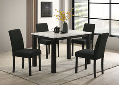 Resia White/Black Dining Table - Ornate Home