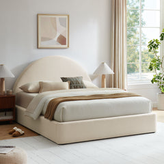 Resort Alabaster Full Arched Performance Velvet Storage Platform Bed Frame - Ornate Home