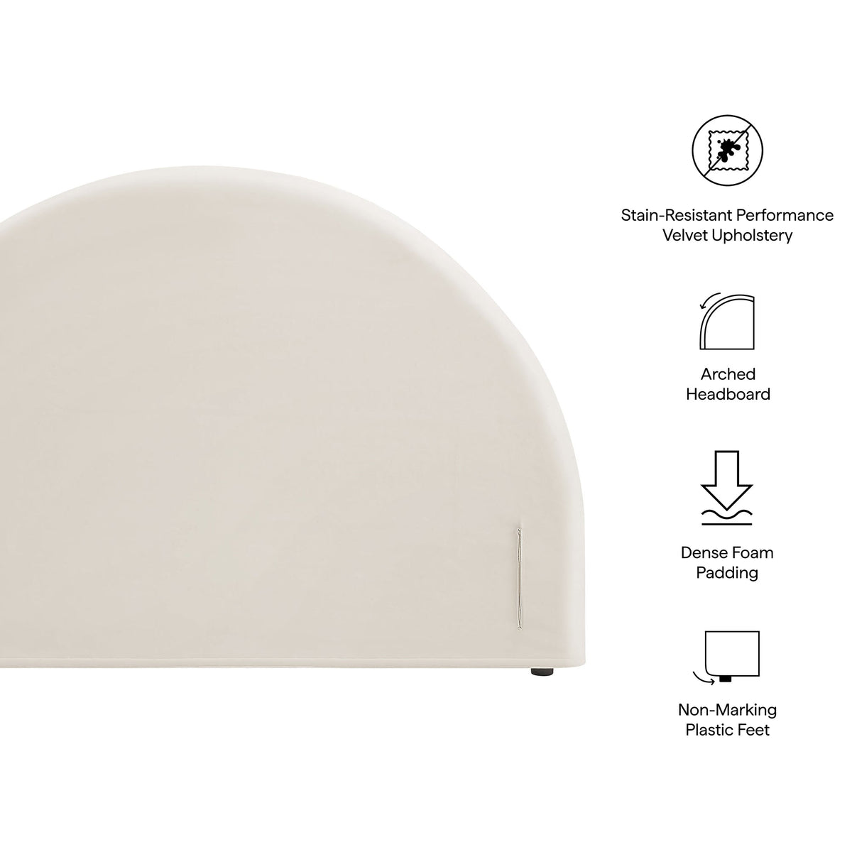 Resort Alabaster Performance Velvet Arched Headboard