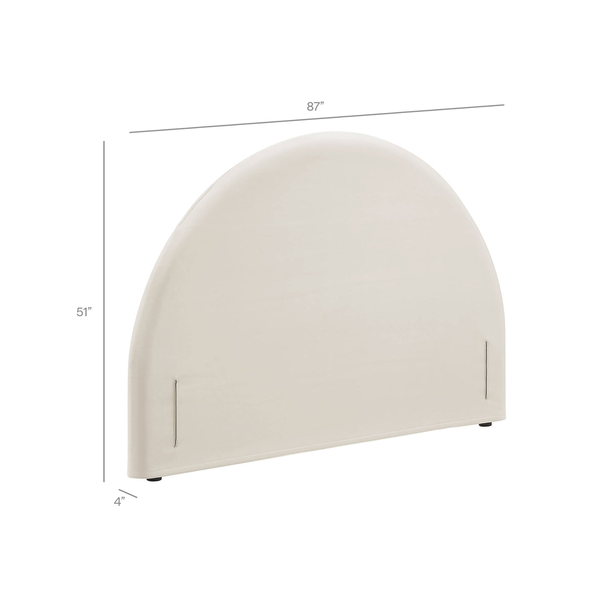 Resort Alabaster Performance Velvet Arched Headboard