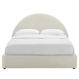 Resort Alabaster Performance Velvet Arched Round King Platform Bed - Ornate Home