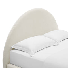 Resort Alabaster Performance Velvet Arched Round Queen Platform Bed - Ornate Home