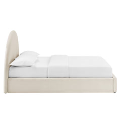 Resort Alabaster Queen Arched Performance Velvet Storage Platform Bed Frame - Ornate Home