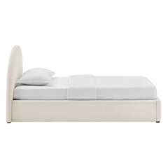 Resort Alabaster Twin Arched Performance Velvet Storage Platform Bed Frame - Ornate Home