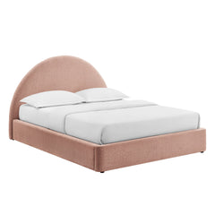 Resort Blush Full Arched Upholstered Fabric Storage Platform Bed Frame - Ornate Home