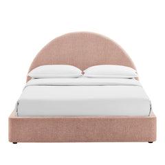 Resort Blush Full Arched Upholstered Fabric Storage Platform Bed Frame - Ornate Home