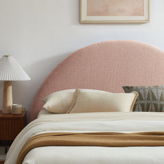 Resort Blush King Arched Upholstered Fabric Storage Platform Bed Frame - Ornate Home