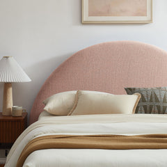 Resort Blush Queen Arched Upholstered Fabric Storage Platform Bed Frame - Ornate Home