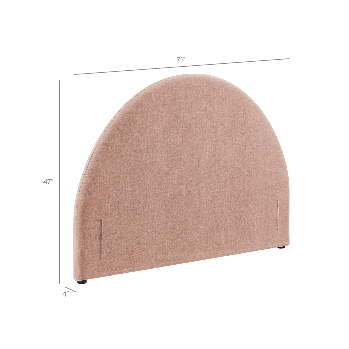 Resort Blush Queen Woven Upholstered Fabric Arched Headboard - Ornate Home
