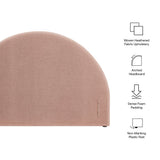 Resort Blush Queen Woven Upholstered Fabric Arched Headboard - Ornate Home