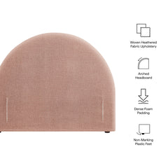 Resort Blush Queen Woven Upholstered Fabric Arched Headboard - Ornate Home