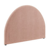 Resort Blush Queen Woven Upholstered Fabric Arched Headboard