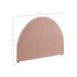 Resort Blush Queen Woven Upholstered Fabric Arched Headboard