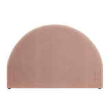 Resort Blush Queen Woven Upholstered Fabric Arched Headboard