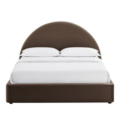 Resort Chocolate Brown Full Arched Performance Velvet Storage Platform Bed Frame - Ornate Home