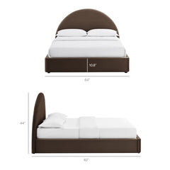 Resort Chocolate Brown Full Arched Performance Velvet Storage Platform Bed Frame - Ornate Home