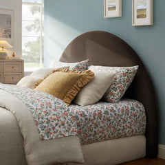 Resort Chocolate Brown Performance Velvet Arched Headboard - Ornate Home