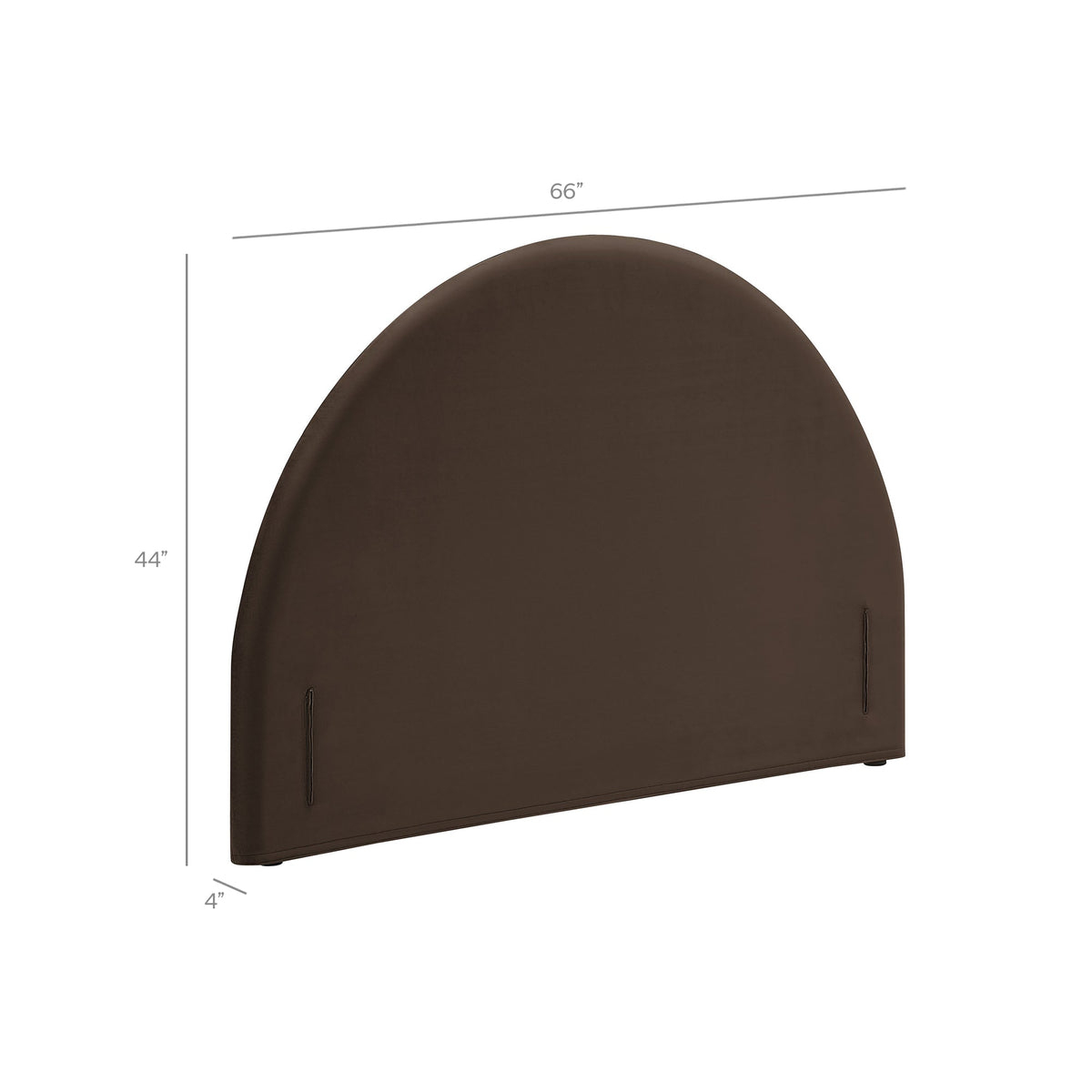 Resort Chocolate Brown Performance Velvet Arched Headboard