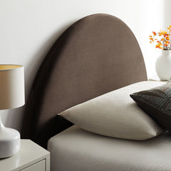 Resort Chocolate Brown Twin Arched Performance Velvet Storage Platform Bed Frame - Ornate Home