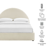 Resort Ecru Full Arched Upholstered Fabric Storage Platform Bed Frame - Ornate Home