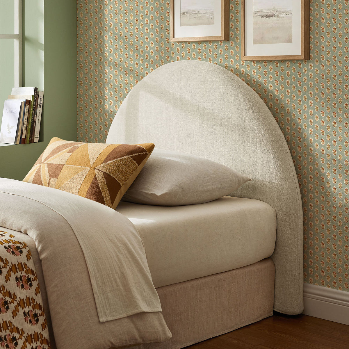 Modway Ecru Resort Queen Woven Upholstered Fabric Arched Headboard