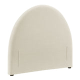 Resort Ecru Queen Woven Upholstered Fabric Arched Headboard